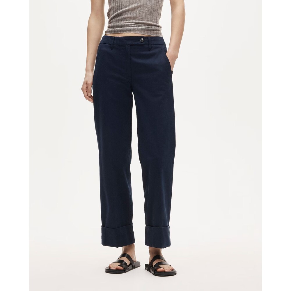 J.CREW Tall Cuffed Chino Pant 14T Navy Blue Cotton Relaxed Leg Classic NWT B23